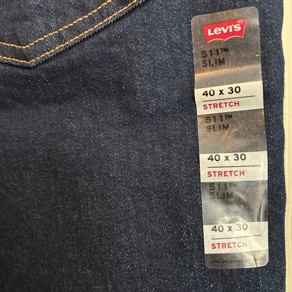 Levi's Men’s 511 Dark Blue Slim Stretch NWT Jeans 40x30 - Picture 5 of 9